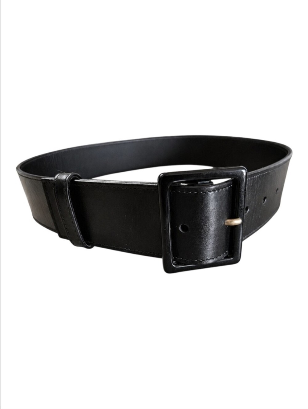 YVES SAINT LAURENT RIVE GAUCHE | Black Leather Wide Belt 75/30 Made in Italy